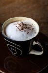 Hot Cup Of Espresso Macchiato Stock Photo