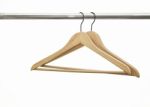 Wood Coat Hangers Stock Photo
