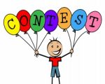 Contest Balloons Means Kids Challenge And Competitiveness Stock Photo