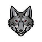 Gray Coyote Head Mascot Stock Photo
