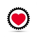  Love Heart Gear Illustration Stock Photo