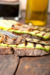 Grilled Vegetables On Bread Stock Photo