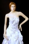 Wedding Dress On A Mannequin Stock Photo
