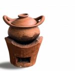 Clay Pot On The White Background Stock Photo