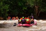 Rafting In River Stock Photo