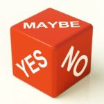Maybe Yes No Dice Stock Photo