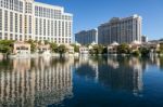 Las Vegas, Nevada/usa - August 1 : View Across Bellagio Lake To Stock Photo