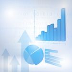 Abstract Financial Chart With Uptrend Line Graph Stock Photo