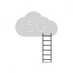 5g Communication Technology With Cloud And Ladder Stock Photo