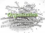3d Imagen Organization  Issues Concept Word Cloud Background Stock Photo