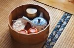 Japanese Ceramic Tea Set Stock Photo