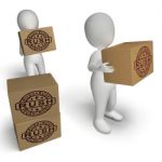 Rush Rubber Stamp On Boxes Showing Speedy Urgent Express Deliver Stock Photo