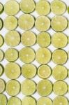 Round Slices Of Lime Fruit Stock Photo
