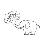White Elephant Vote Drawing Stock Photo