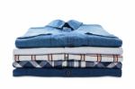 Stack Of Shirts Isolated Stock Photo