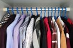 Shirts That Are Hanging Stock Photo