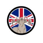 Red Deer Union Jack Flag Icon Stock Photo