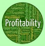 Profitability Word Indicates Bottom Line And Payback Stock Photo