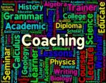 Coaching Word Indicates Webinar Trainers And Teachers Stock Photo