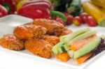 Buffalo Chicken Wings Served With Pinzimonio Stock Photo