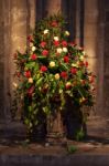 Floral Display In Ely Cathedral Stock Photo