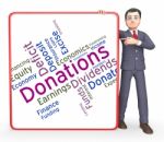Donation Word Means Contribution Donate And Contributors Stock Photo