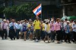 Bangkok - Dec 9: Anti-government Protesters March To Government Stock Photo
