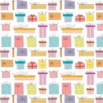 Pattern With Hand Drawn Gift Box Background Stock Photo