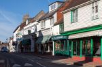 View Of High Street Shops In East Grinstead West Sussex Stock Photo