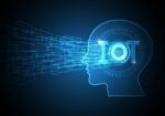 Internet Of Things Technology Circle Human Head Abstract Backgro Stock Photo