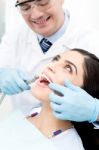Teeth Whitening At Dental Office Stock Photo
