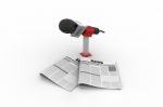Microphone With Newspaper Stock Photo