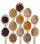 Seeds On Wooden Spoon Stock Photo