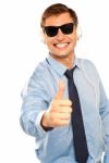 Businessman Showing Thumb Up Stock Photo