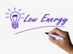 Low Energy And Lightbulb Indicate Less Power Or Eco-friendly Stock Photo