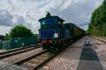 Bluebell Steaming Into East Grinstead Station Stock Photo