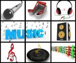 Various Musical Equipments Stock Photo