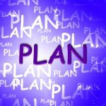 Plan Words Indicates Procedure Suggestion And Strategy Stock Photo