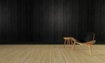 Loft And Simple Living Room And Wooden Wall Background-3d Render Stock Photo