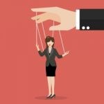 Business Woman Marionette On Ropes Stock Photo