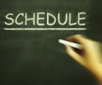Schedule Chalk Shows Arranging Agenda And Calendar Stock Photo