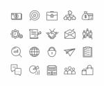 Simple Set Of Business  Thin Line Icons Stock Photo