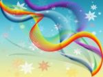 Twisting Background Means Colored Wavy And Flowers
 Stock Photo
