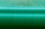 Green Silk On A Warping Loom Of A Textile Mill Stock Photo