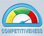 High Competitiveness Indicates Measure Rival And Challenger Stock Photo
