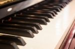 Piano Keyboard With Selective Focus Stock Photo