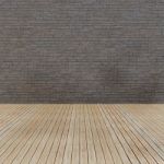 Wooden Floor And Brick Wall Stock Photo