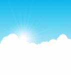 Blue Sky Background With Clouds.  Illustration Stock Photo