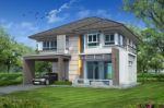 Modern House with car Stock Photo