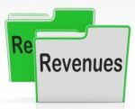 Revenues Files Indicates Profits Dividends And Paperwork Stock Photo